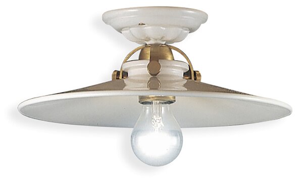 Plafoniera Classica Asti Ceramica E Ottone Satinato Decorato 1 Luce E27