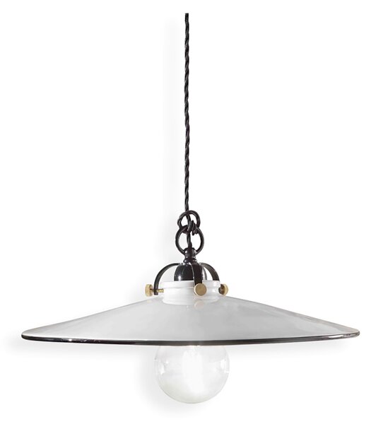 Lampadario Classico Asti Ottone E Ceramica Ferro E Ceramica Nero 1 Luce E27