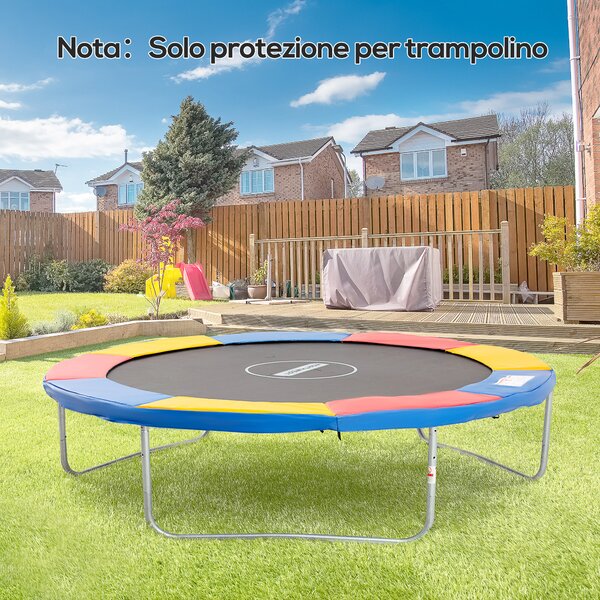 Outsunny Copertura Bordo di Protezione per Trampolino Elastico in PVC Rosso Blu Giallo ( Ø305cm )|Aosom