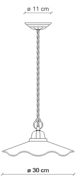Lampadario Classico Belluno Ceramica E Ottone Decorato Filo Blu 1 Luce E27