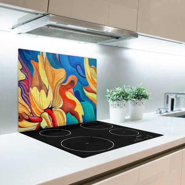 Tagliere in vetro Fiore astratto 60x52 cm