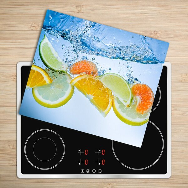 Tagliere in vetro Citrus sott'acqua 60x52 cm