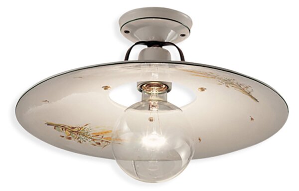 Plafoniera Classica Bologna Metallo E Ceramica Nero Sfumato Rame 24Cm 1 Luce E27