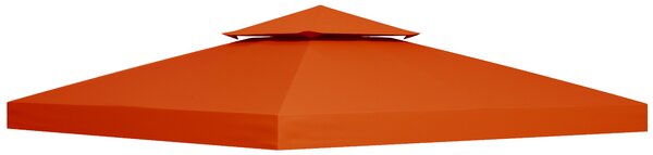 Outsunny Copertura per Gazebo 3x3 m a 2 Livelli in Poliestere Resistente con 8 Fori di Drenaggio, Rosso Ruggine