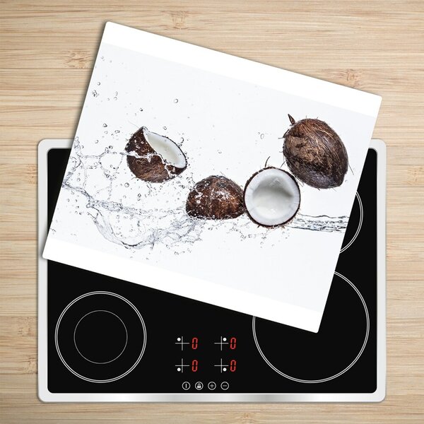 Tagliere in vetro Coconut con acqua 60x52 cm