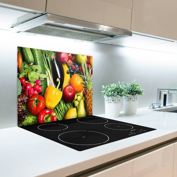 Tagliere in vetro temperato Verdure e frutta 60x52 cm