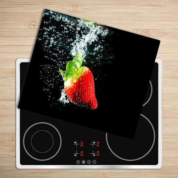 Tagliere in vetro Fragola sott'acqua 60x52 cm