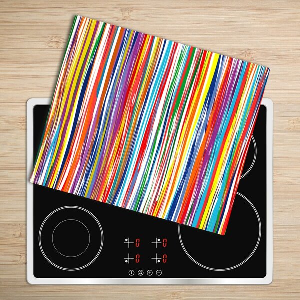 Tagliere in vetro temperato Strisce colorate 60x52 cm