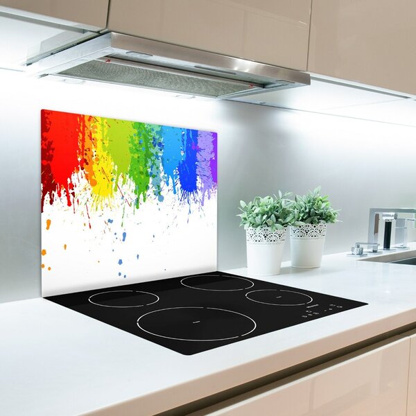 Tagliere in vetro temperato Punti arcobaleno 60x52 cm