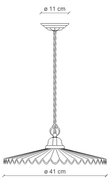 Sospensione Classica L'Aquila Ottone E Ceramica Decorato Diam. 41Cm 1 Luce E27