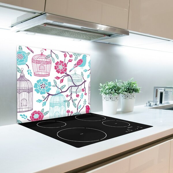 Tagliere in vetro Gabbie per uccelli 60x52 cm