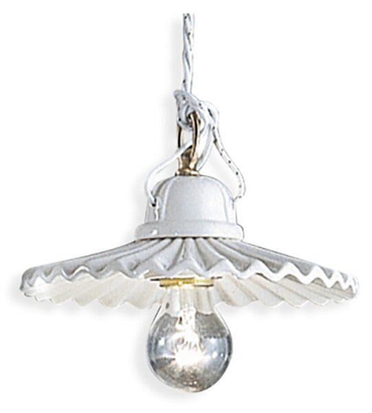 Sospensione Classica L'Aquila Ceramica E Ottone Satinato 1 Luce E27