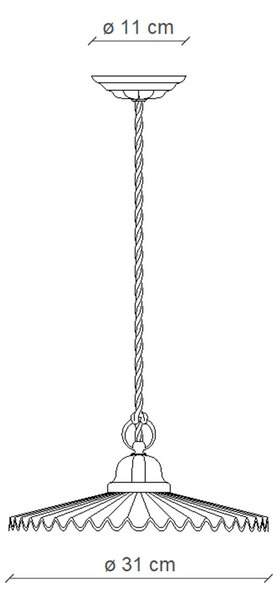 Sospensione Classica L'Aquila Ottone E Ceramica Decorato Diam. 31Cm 1 Luce E27
