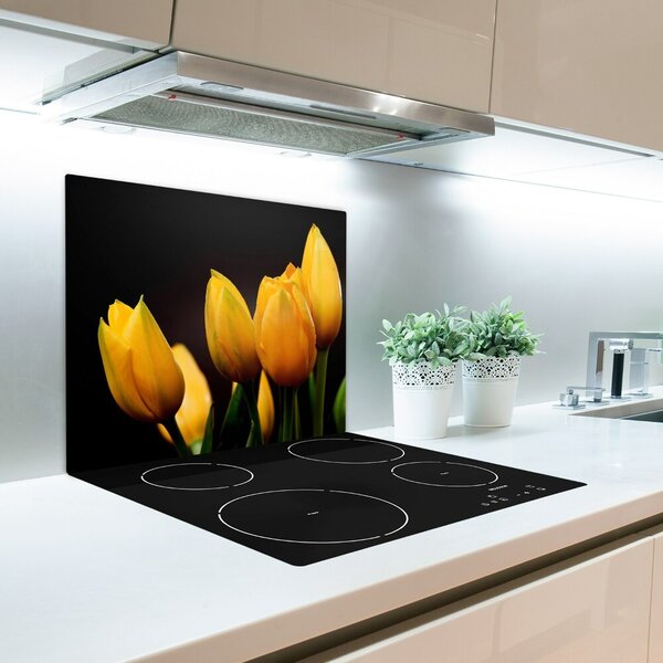 Tagliere in vetro temperato Tulipani gialli 60x52 cm