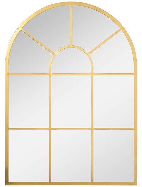 HOMCOM Specchio Moderno a Parete a forma di Arco 70x50 cm per Camera da Letto e Soggiorno, Oro | Aosom Italy
