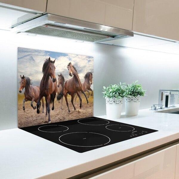 Tagliere in vetro temperato Cinque cavalli 60x52 cm