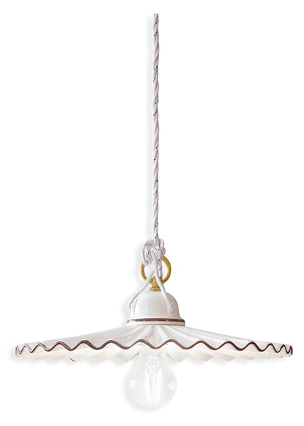 Sospensione Classica L'Aquila Ottone E Ceramica Decorato Diam. 31Cm 1 Luce E27