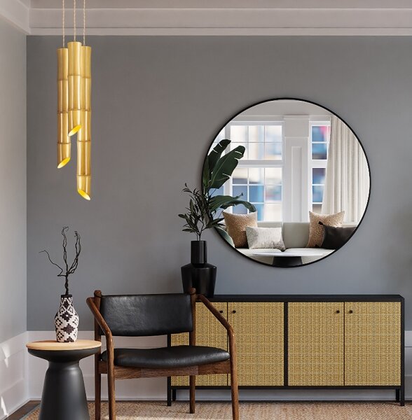 Lampadario a sospensione con cavo BAMBOO 1xGU10/50W/230V bambù