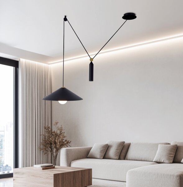 Lampadario a sospensione con cavo ALTO 1xE27/60W/230V nero