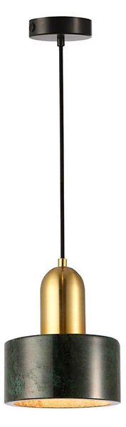 Lampadario a cavo MARBLE 1xE27/60W/230V oro/verde/decorazione effetto marmo