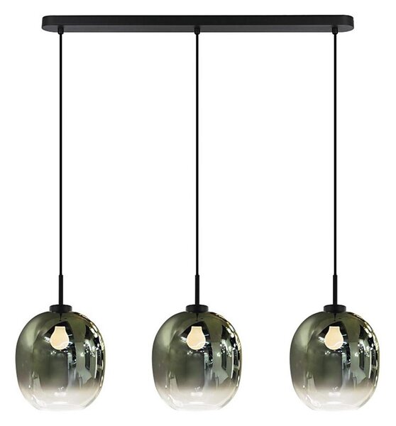 Lampadario sospeso su cavo MIRROR 3xE27/14W/230V nero fumé