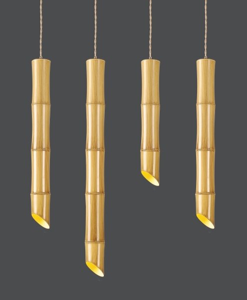 Lampadario a sospensione con cavo BAMBOO 1xGU10/50W/230V bambù