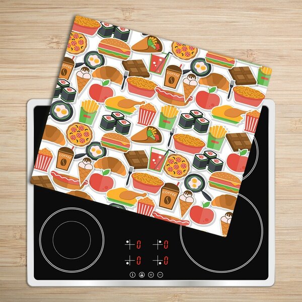 Tagliere in vetro temperato Fast food 60x52 cm