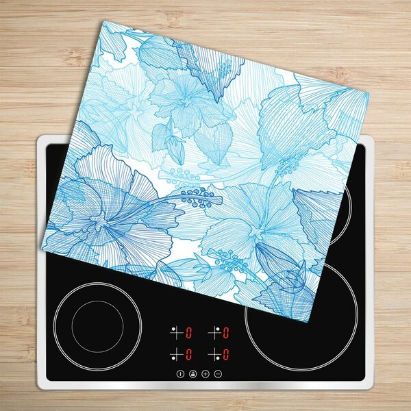 Tagliere in vetro Fiori hawaiani 60x52 cm