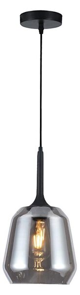 Lampadario a cavo MAEVA 1xE27/40W/230V nero fumé/nero