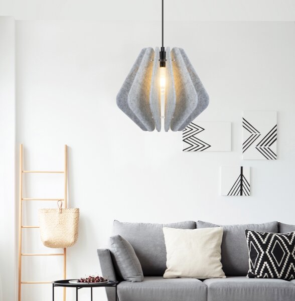 Lampada a sospensione con cavo MARGARET 1xE27/40W/230V grigio