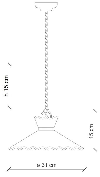 Lampadario Classico Ravenna Metallo E Ceramica Nero Sfumato Arg. 1 Luce E27