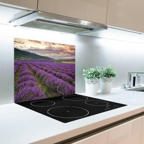 Tagliere in vetro Campo di lavanda 60x52 cm