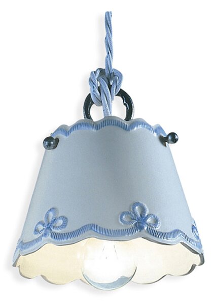 Lampadario Classico Ravenna Metallo E Ceramica Nero Sfumato Argento 1 Luce E14