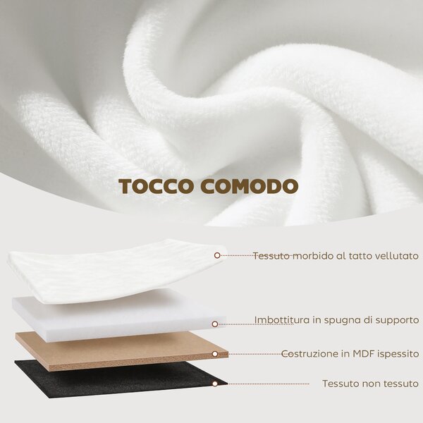 HOMCOM Pouf Contenitore Pieghevole con Vano da 72L e Rivestimento in Velluto, 76x38x35 cm, Crema | Aosom Italy