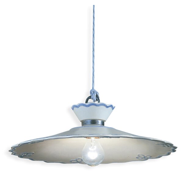Lampadario Classico Ravenna Metallo E Ceramica Nero Sfumato Arg. 44Cm 1 Luce E27