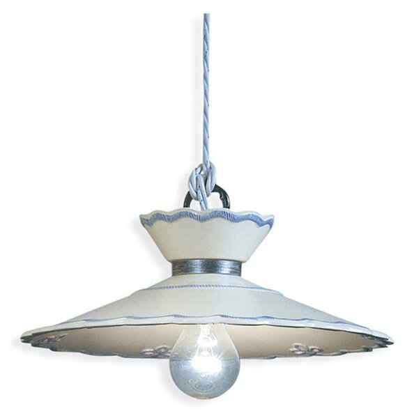 Lampadario Classico Ravenna Metallo E Ceramica Nero Sfumato Arg. 1 Luce E27