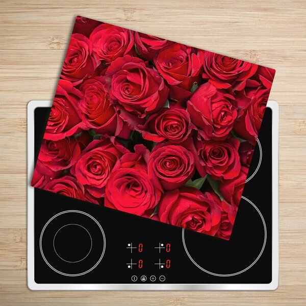 Tagliere in vetro Rose rosse 60x52 cm
