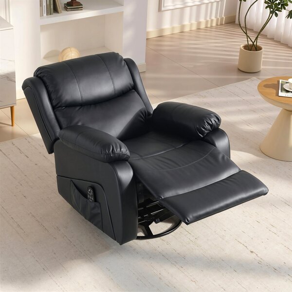 HOMCOM Poltrona Relax Reclinabile con 8 Punti Massaggianti, Riscaldanti e Poggiapiedi, 87x97X100 cm, Nero | Aosom Italy