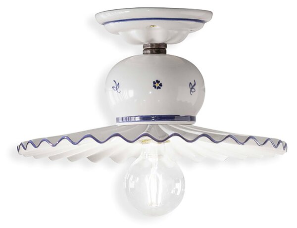Plafoniera Classica Roma Metallo E Ceramica Nero Sfumato Rame 1 Luce E27