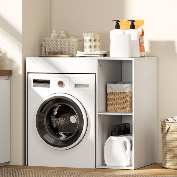 HOMCOM Mobile Sopra Lavatrice con 2 Ripiani Aperti e Autoportante, 96x60x95 cm, Bianco | Aosom Italy