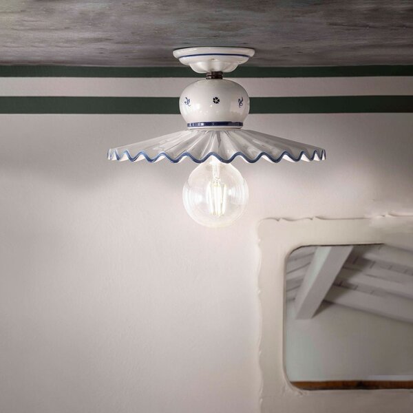 Plafoniera Classica Roma Metallo E Ceramica Nero Sfumato Rame 31Cm 1 Luce E27