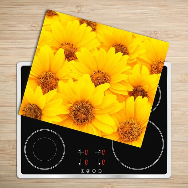 Tagliere in vetro Girasoli 60x52 cm