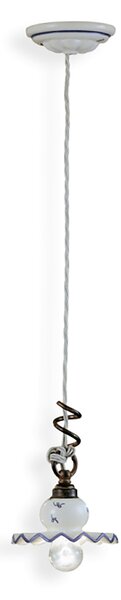 Lampadario Classico Roma Metallo E Ceramica Nero Sfumato Rame 1 Luce E14