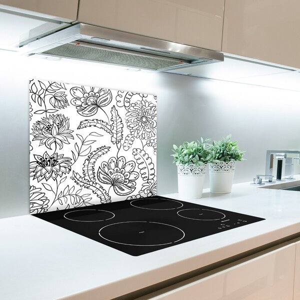 Tagliere in vetro temperato Pattern floreale 60x52 cm