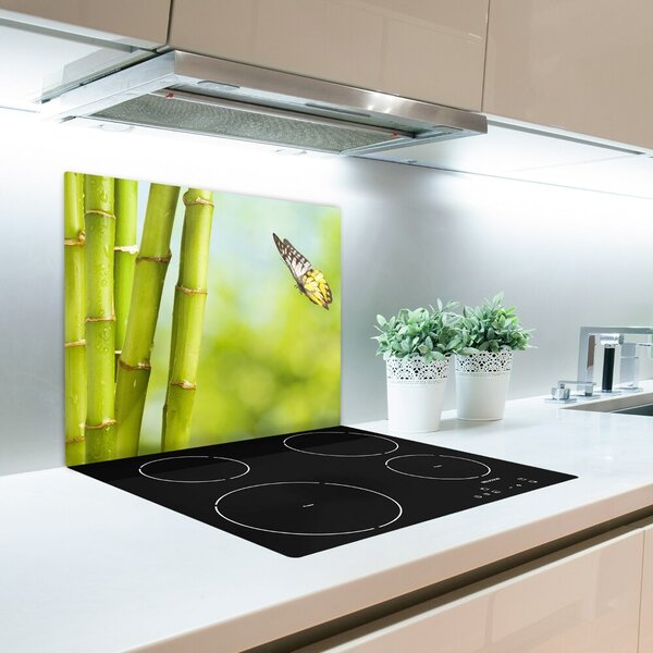 Tagliere in vetro Bamboo e farfalla 60x52 cm