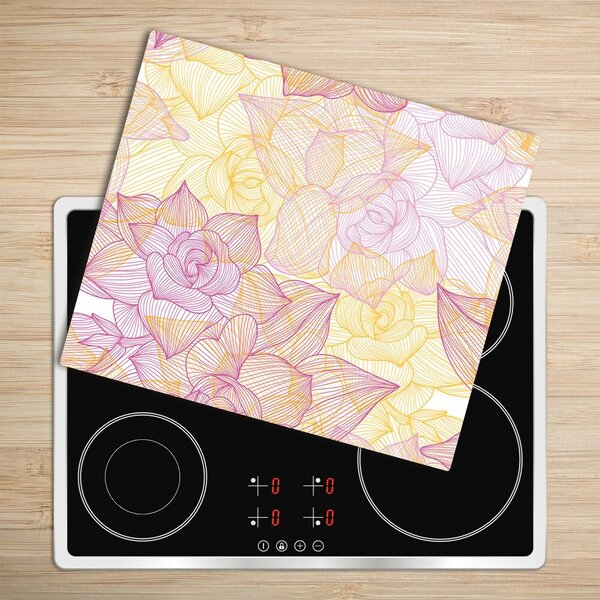 Tagliere in vetro Pattern floreale 60x52 cm