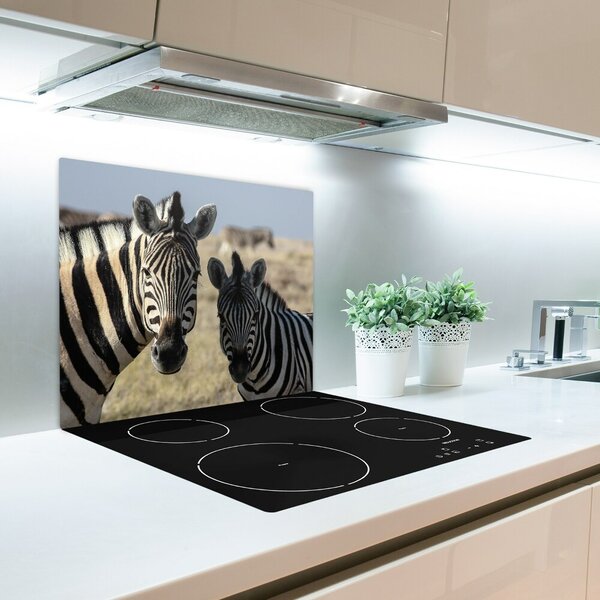 Tagliere in vetro temperato Due zebre 60x52 cm