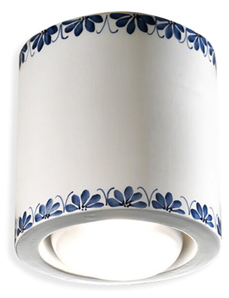 Plafoniera Classica Trieste Bianco Decorato Filo Marrone 1 Luce E27
