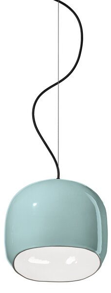 Sospensione Piccola Vintage Decò Ayrton Ceramica Azzurro 1 Luce E27
