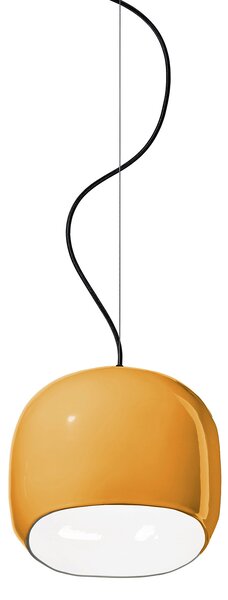 Sospensione Piccola Vintage Decò Ayrton Ceramica Giallo 1 Luce E27